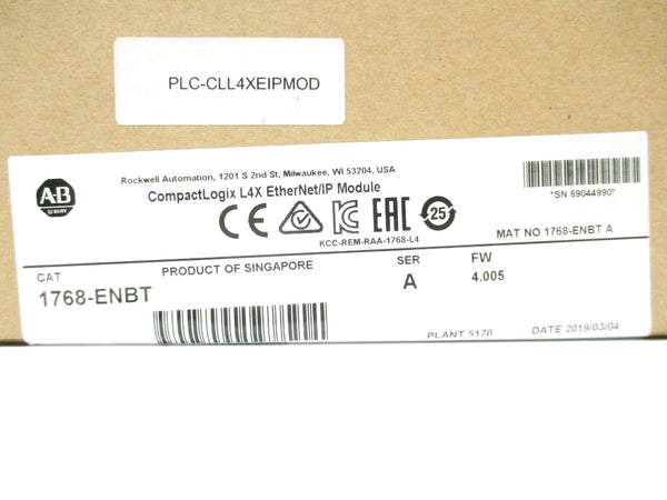 ALLEN BRADLEY 1768-ENBT SER. A F/W 4.005 DATE: 2019 NSFS