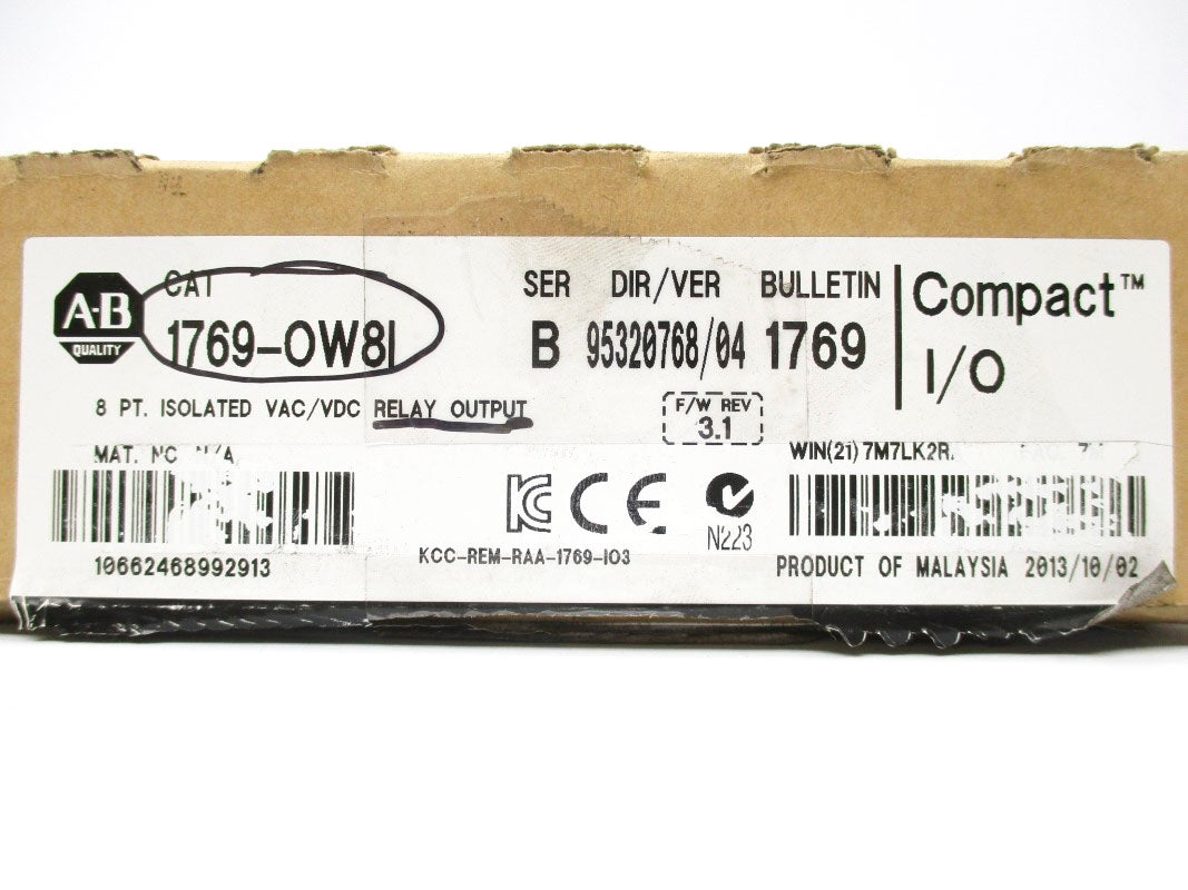 ALLEN BRADLEY 1769-OW8I SER. B F/W 3.1 24VDC 0.1A (NO TERMINAL) NSMP