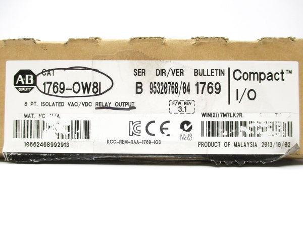 ALLEN BRADLEY 1769-OW8I SER. B F/W 3.1 24VDC 0.1A (NO TERMINAL) NSMP