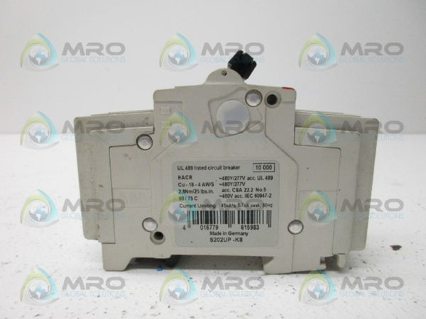 ABB S202UP-K8 CIRCUIT BREAKER 8A UNMP