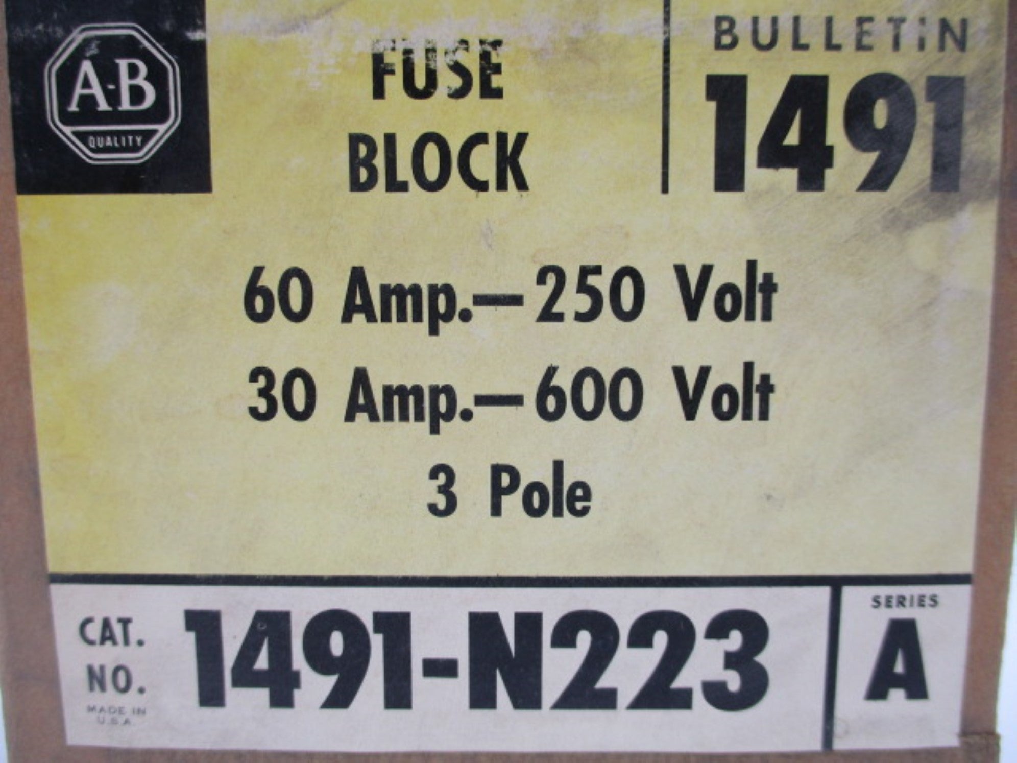 ALLEN BRADLEY 1491-N223 SER. A (BR/YL) NSMP