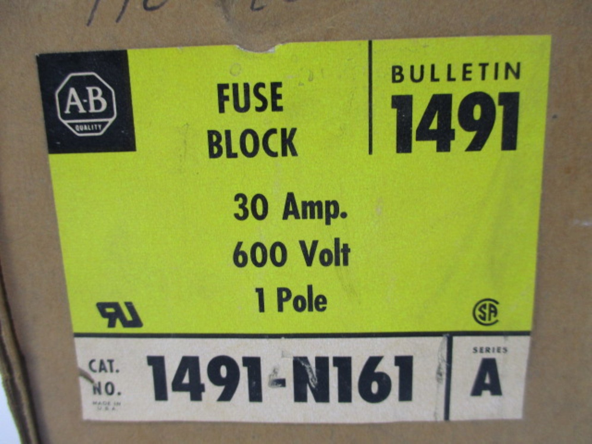 ALLEN BRADLEY 1491-N161 SER. A (BR/YL) NSMP