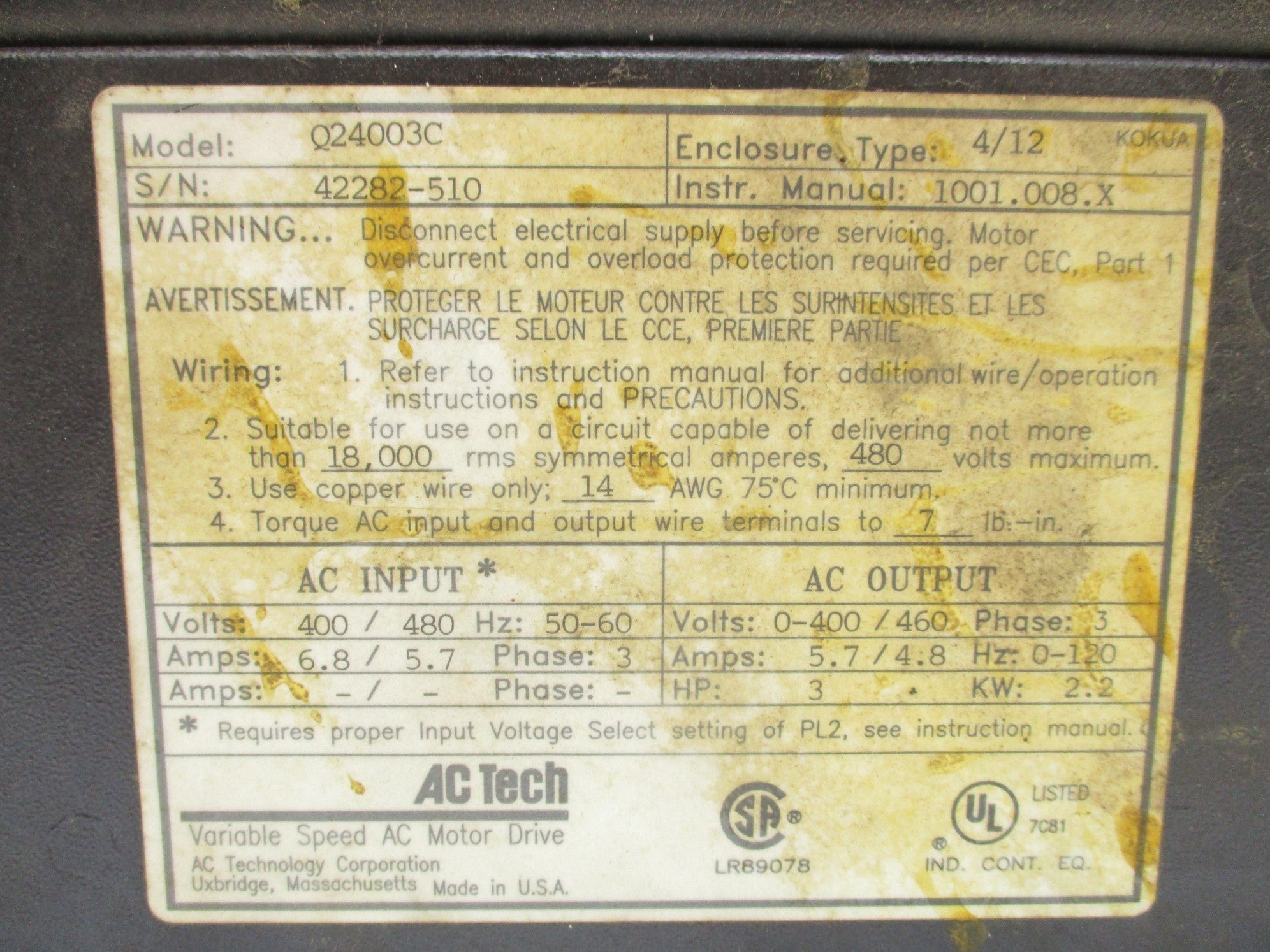 AC TECH Q24003C UNMP