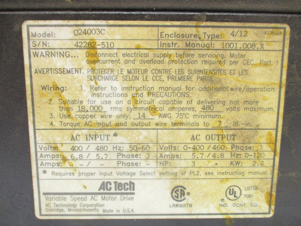 AC TECH Q24003C UNMP