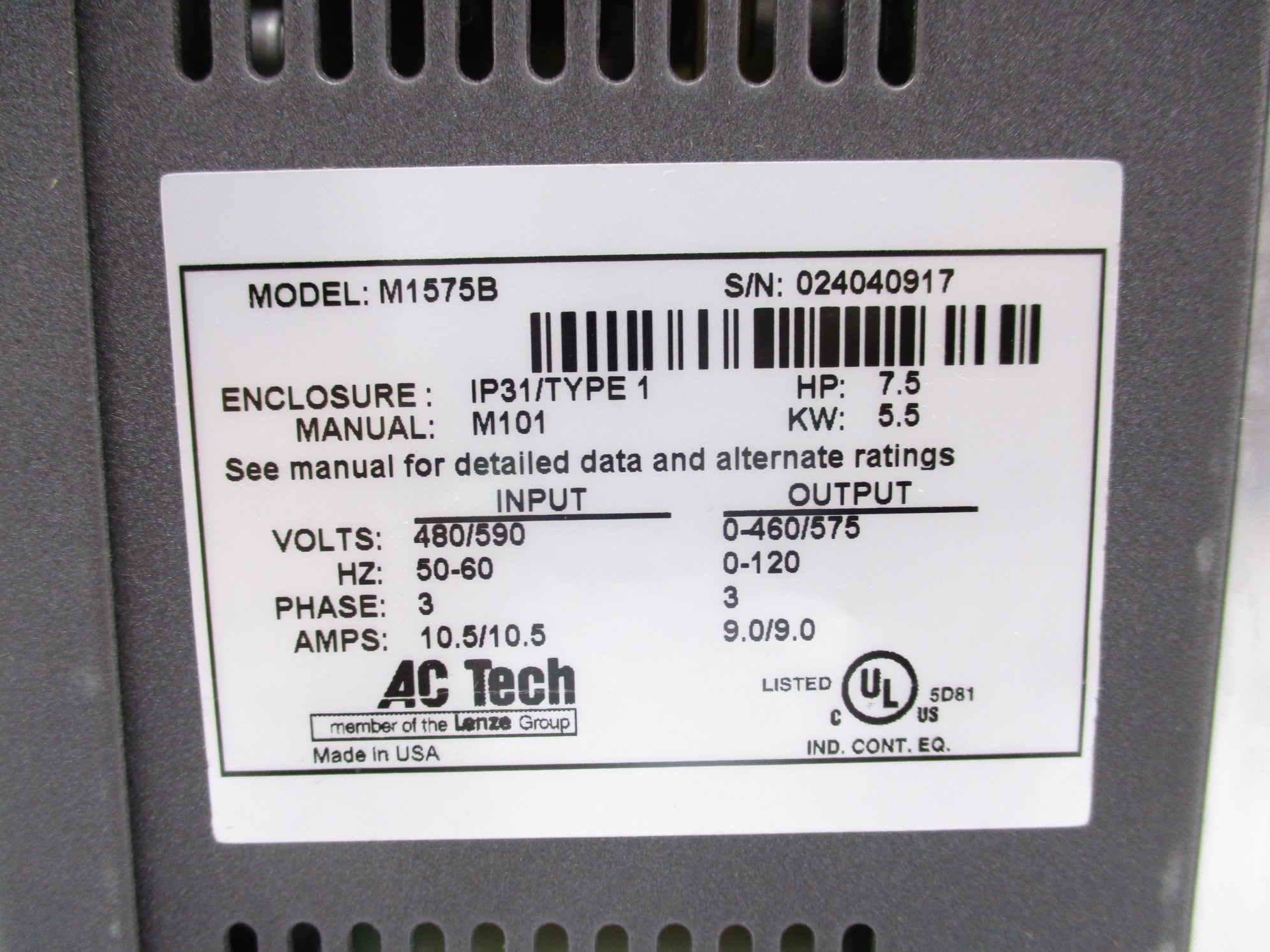 AC TECH M1575B NSMP