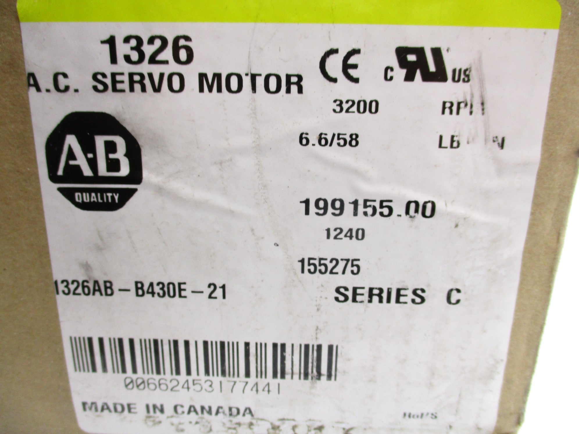 ALLEN BRADLEY 1326AB-B430E-21 SER. C NSMP