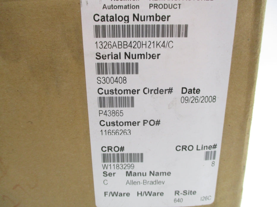 ALLEN BRADLEY 1326ABB420H21K4 SER. C REMAN