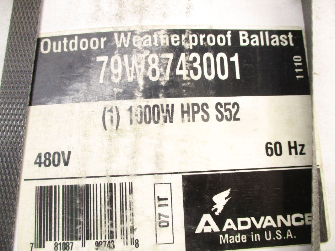 ADVANCE BALLASTS 79W8743001 480V NSFS