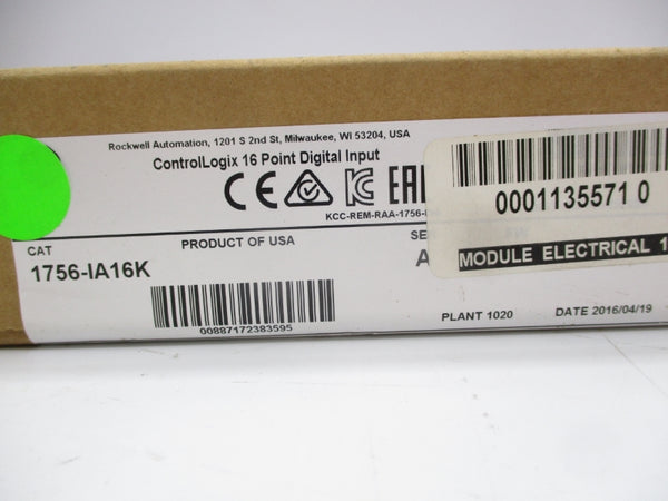 ALLEN BRADLEY 1756-IA16K SER. A F/W 3.004 DATE: 2016 NSFS