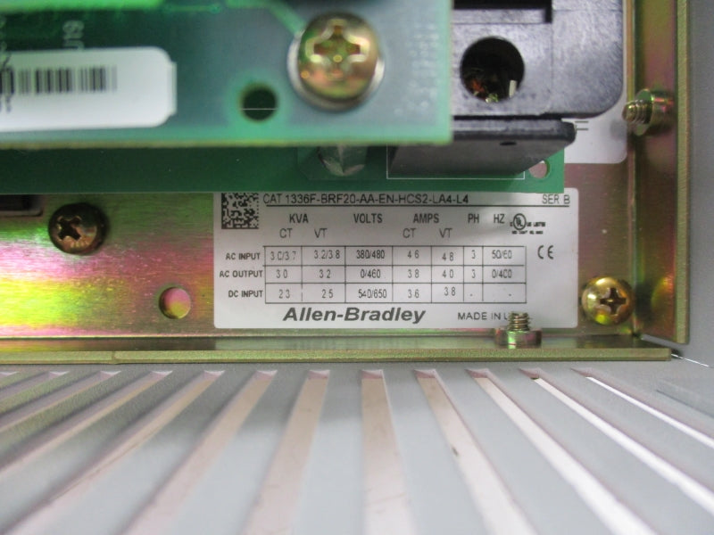 ALLEN BRADLEY 1336F-BRF20-AA-EN-HCS2-LA4-L4 SER. B 460V 4.8A NSMP