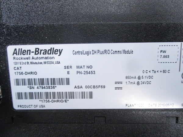 ALLEN BRADLEY 1756-DHRIO SER. E 24VDC F/W 7.003 NSNP