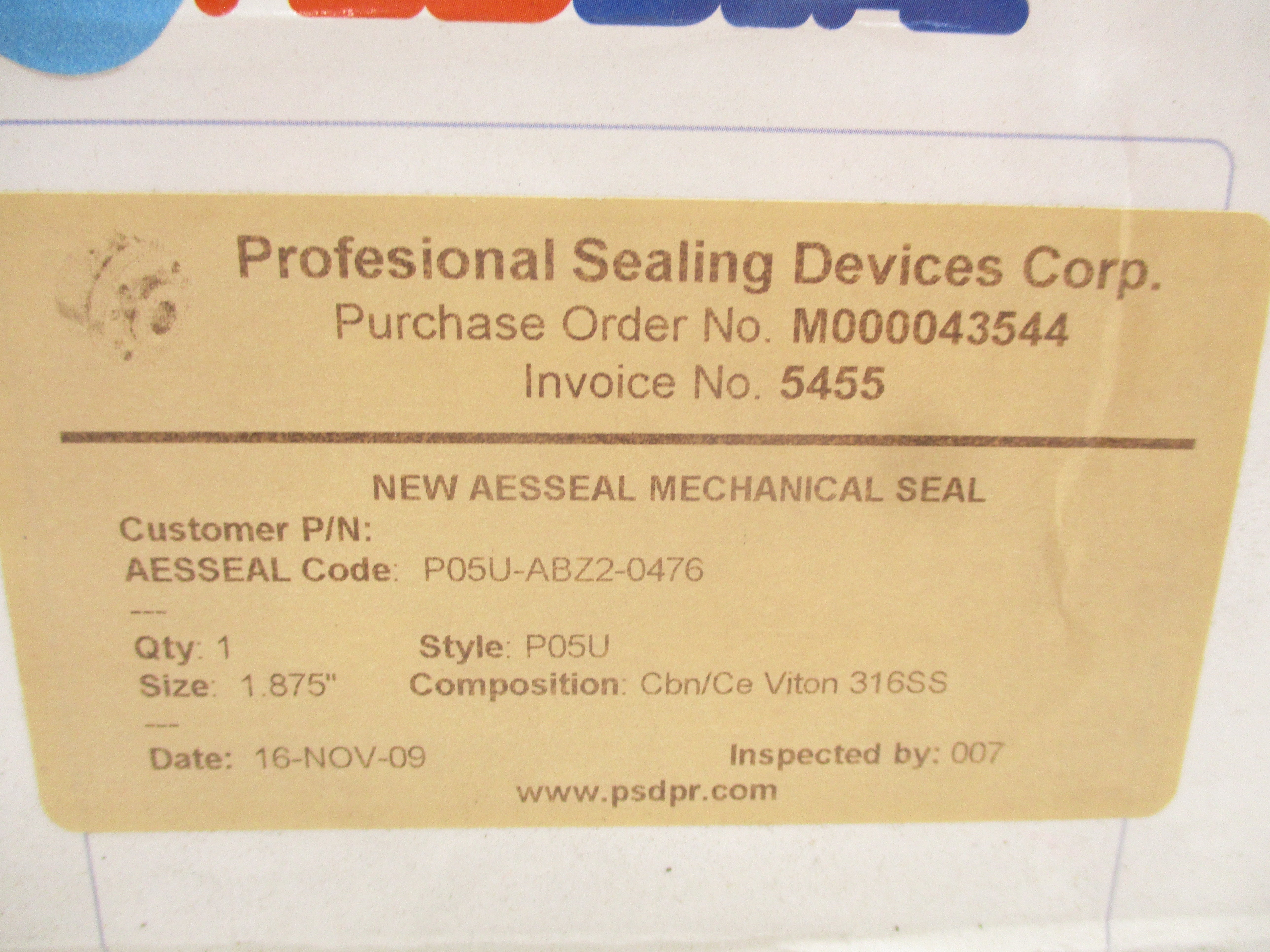 AESSEAL P05U-ABZ2-0476 1.875" NSMP