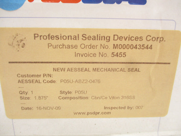 AESSEAL P05U-ABZ2-0476 1.875" NSMP