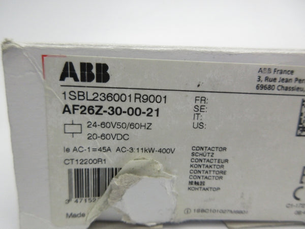 ABB 1SBL236001R9001 AF26Z-30-00-21 24-60V NSMP