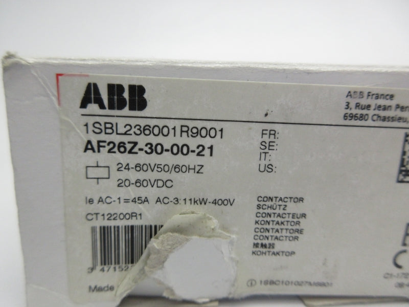 ABB 1SBL236001R9001 AF26Z-30-00-21 24-60V NSMP