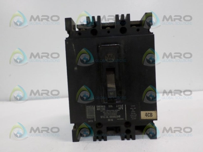 WESTINGHOUSE EHB3050 CIRCUIT BREAKER 50A (AS PICTURED)  UNMP