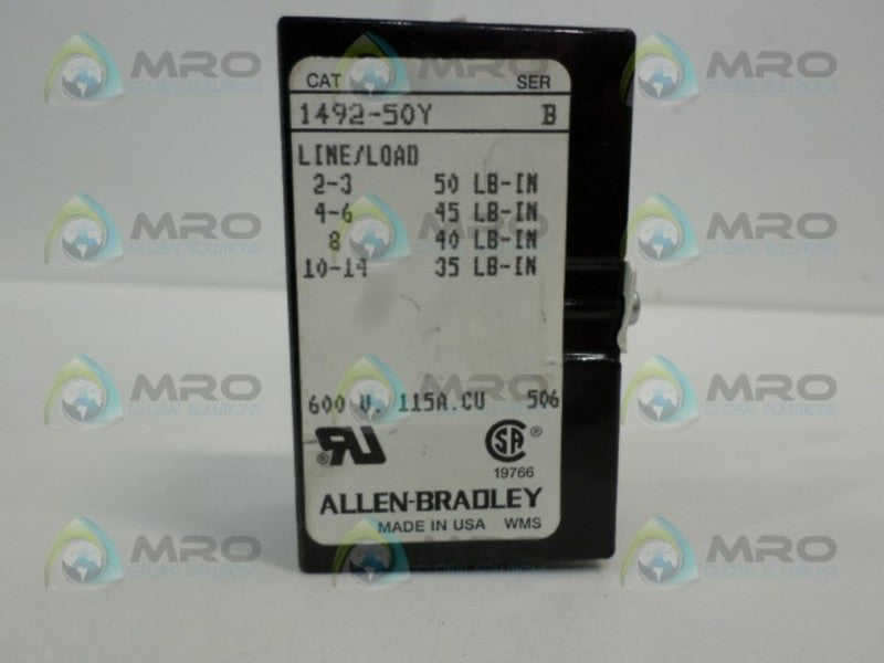 ALLEN BRADLEY 1492-50Y SER. B TERMINAL BLOCK  UNMP