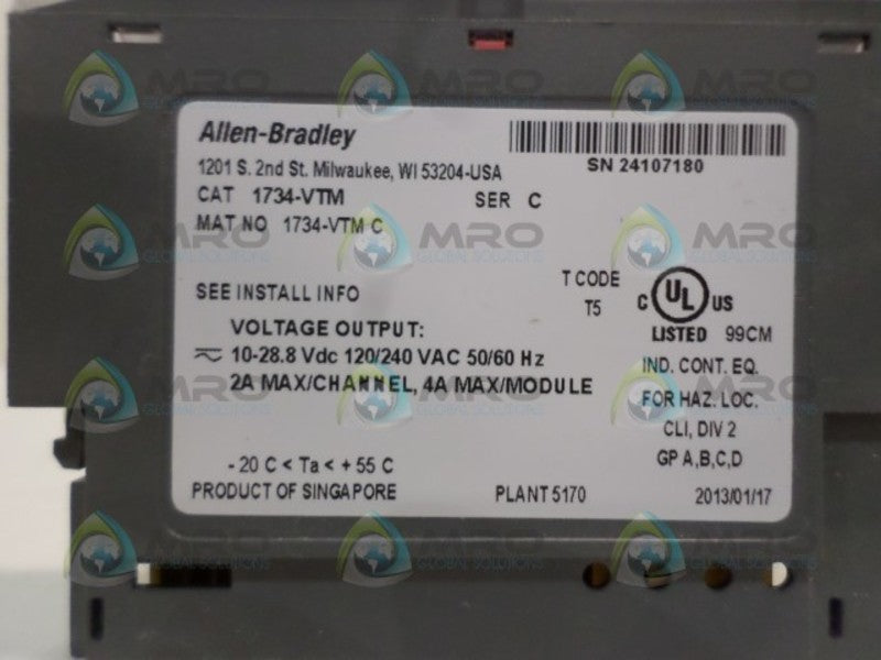 ALLEN BRADLEY 1734-VTM SER. C VOLTAGE TERMINAL MODULE  UNMP