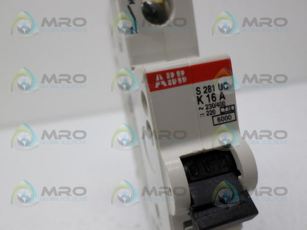 ABB S281UC-K16 CIRCUIT BREAKER 16A NSNP