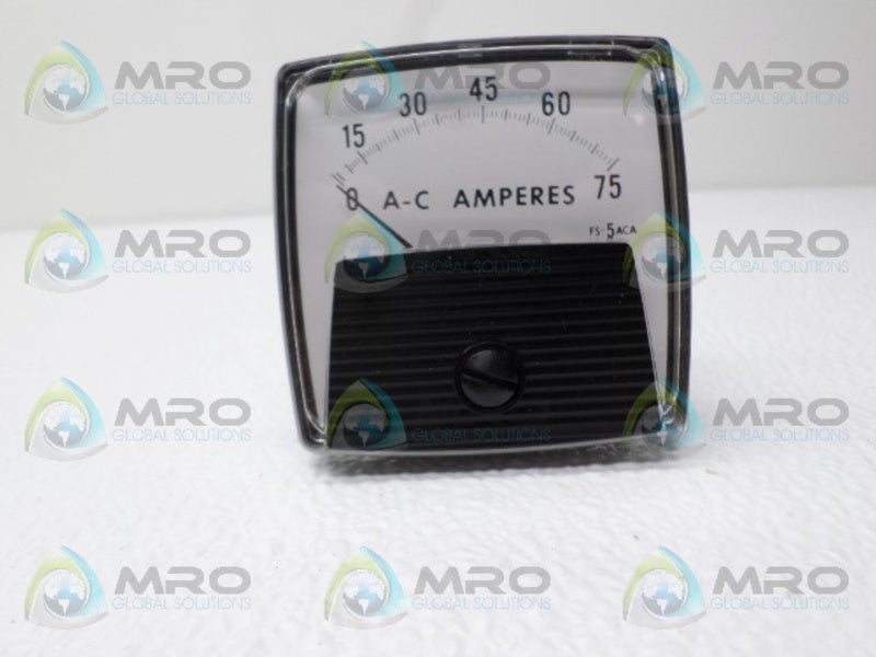 YOKOGAWA 250240LSPB PANEL METER 0-75 AC AMPS  NSNP