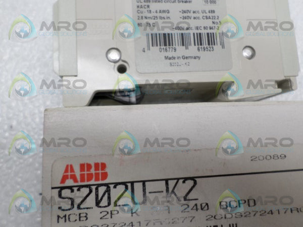 ABB S202U-K2 CIRCUIT BREAKER 2A NSMP