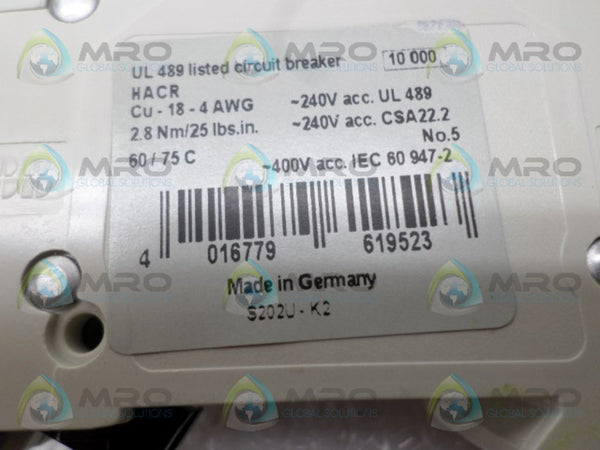 ABB S202U-K2 CIRCUIT BREAKER 2A NSNP