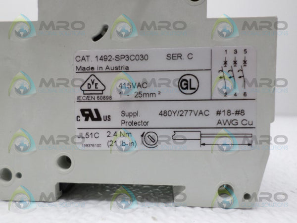 ALLEN BRADLEY 1492-SP3C030 SER. C CIRCUIT BREAKER  NSNP