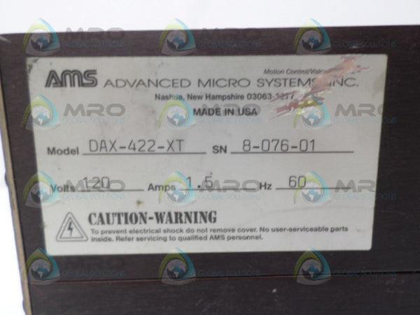 ADVANCED MICRO SYSTEMS DAX-422-XT STEPPER MOTOR DRIVE  UNMP