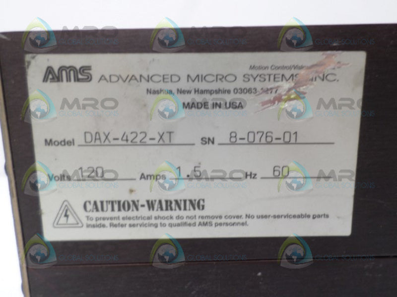 ADVANCED MICRO SYSTEMS DAX-422-XT STEPPER MOTOR DRIVE  UNMP