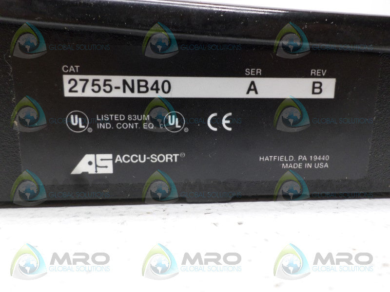 ACCU-SORT 2755-NB40 ADAPTASCAN WIRING BASE  UNMP