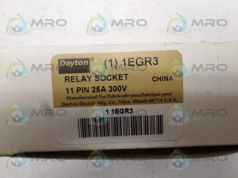 DAYTON 1EGR3 RELAY BASE  NSMP