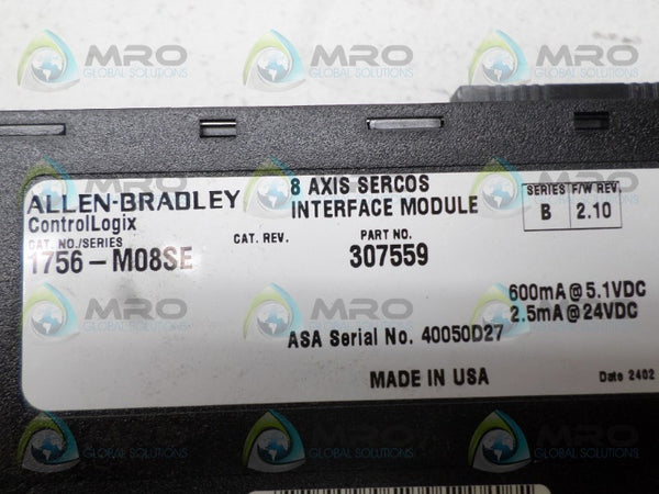 ALLEN BRADLEY 1756-M08SE SER. B F/W 2.10  NSNP