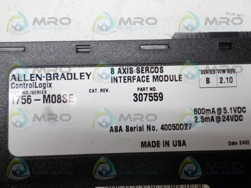 ALLEN BRADLEY 1756-M08SE SER. B F/W 2.10  NSNP