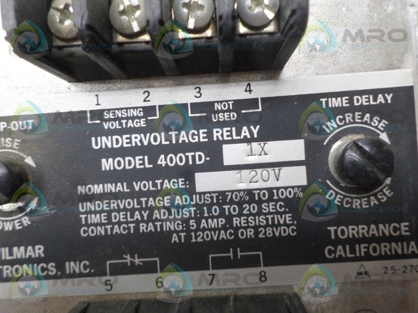 WILMAR 400TD-1X UNDERVOLTAGE RELAY 120V  UNMP