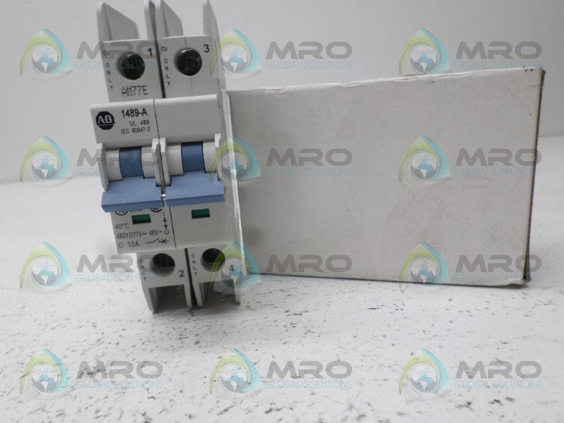 ALLEN BRADLEY 1489-A2C100 CIRCUIT BREAKER SER. A 10A 480Y/277V  NSMP