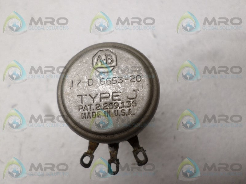 ALLEN BRADLEY 17-D-6653-20 POTENTIOMETER  UNMP