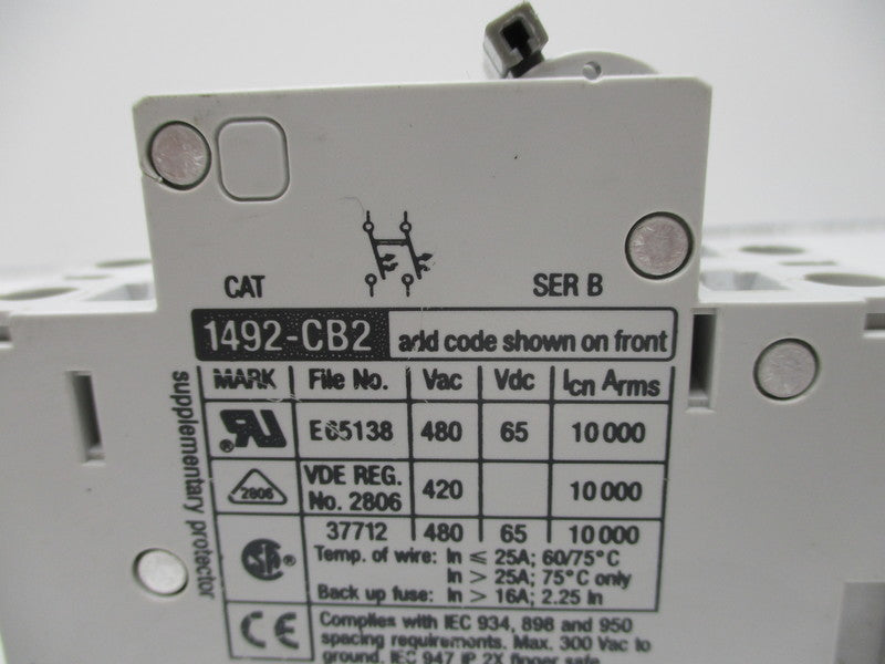 ALLEN BRADLEY 1492-CB2G030 CIRCUIT BREAKER SER. B 3A NSNP