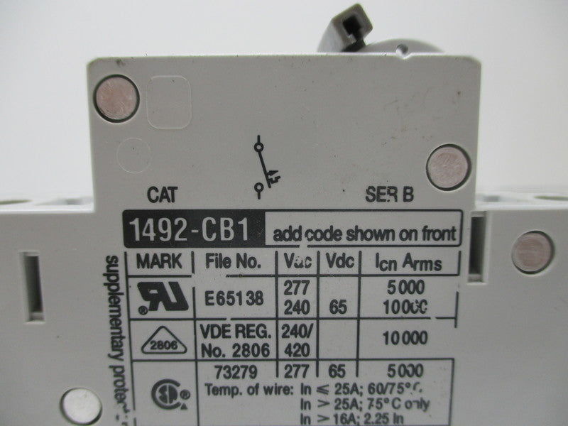 ALLEN BRADLEY 1492-CB1G010 CIRCUIT BREAKER SER. B 1A NSNP