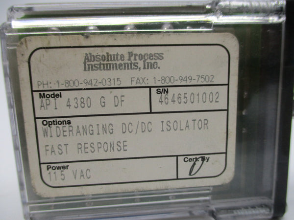 ABSOLUTE PROCESS API4380GDF ISOLATOR TRANSMITTER  UNMP