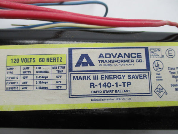 ADVANCE TRANSFORMER R-140-1-TP NSNP