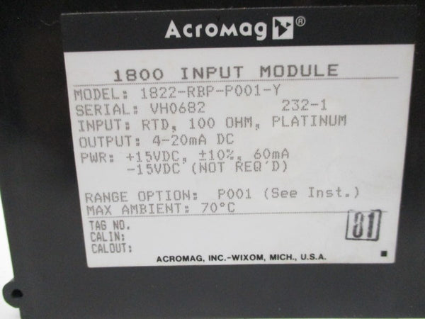 ACROMAG 1822-RBP-P001-Y UNMP