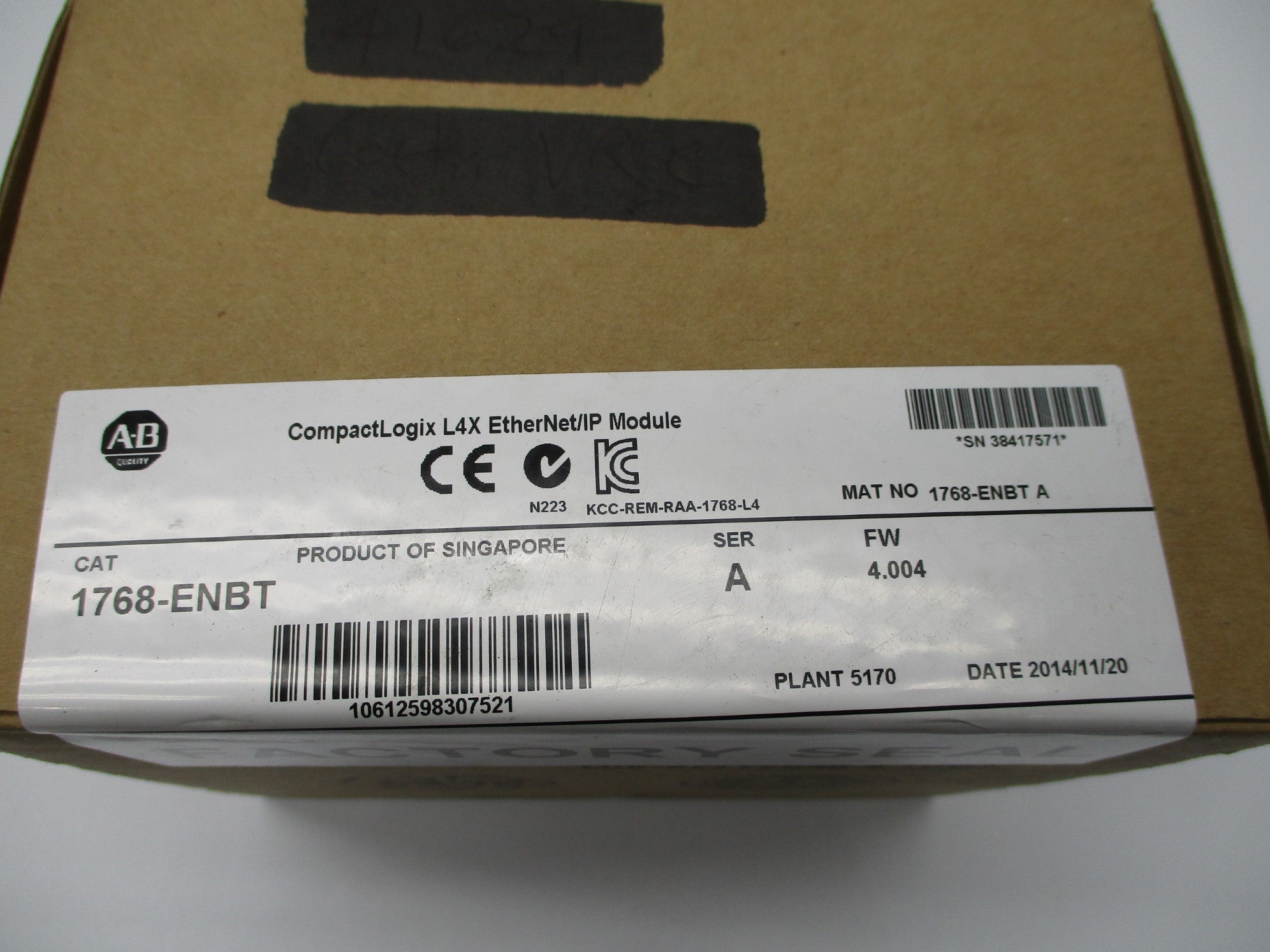 ALLEN BRADLEY 1768-ENBT SER. A F/W 4.004 DATE: 2014 NSFS