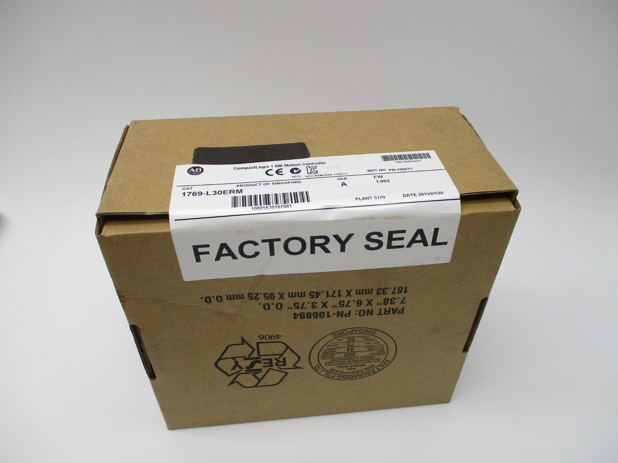 ALLEN BRADLEY 1769-L30ERM SER. A F/W 1.002 DATE: 2015 NSFS
