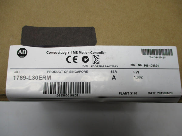 ALLEN BRADLEY 1769-L30ERM SER. A F/W 1.002 DATE: 2015 NSFS