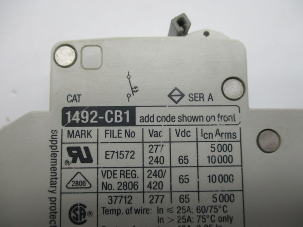 ALLEN BRADLEY 1492-CB1G010 SER. A 1A 277V UNMP