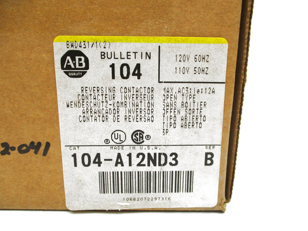 ALLEN BRADLEY 104-A12ND3 SER. B (BR/YL) 110/120V NSMP