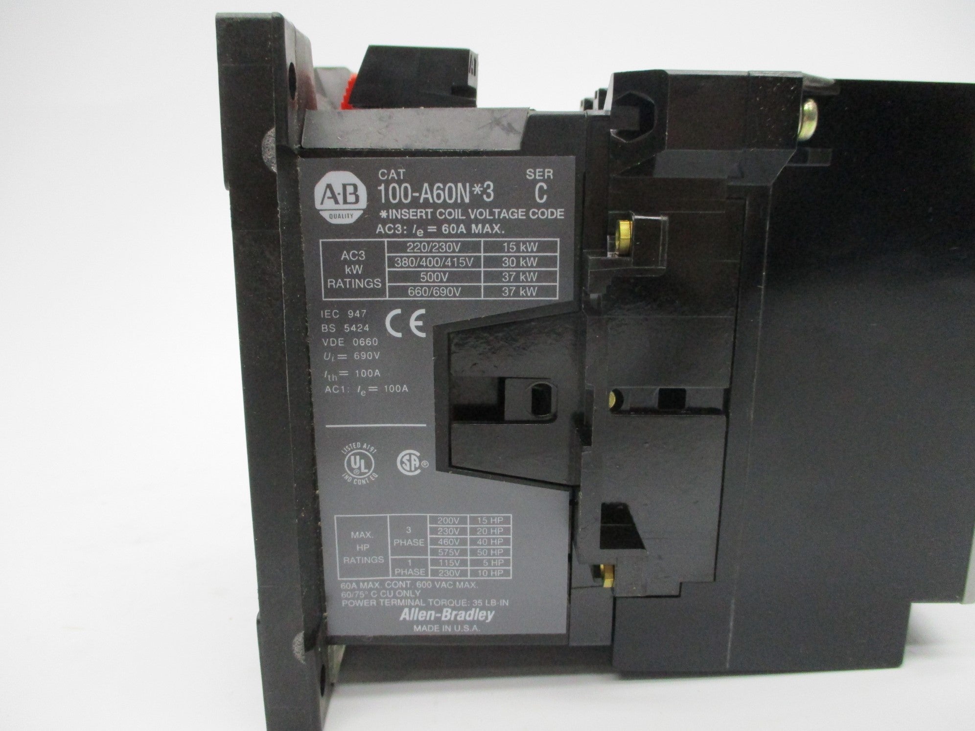 ALLEN BRADLEY 100-A60ND3 SER. C 110/120V  NSNP