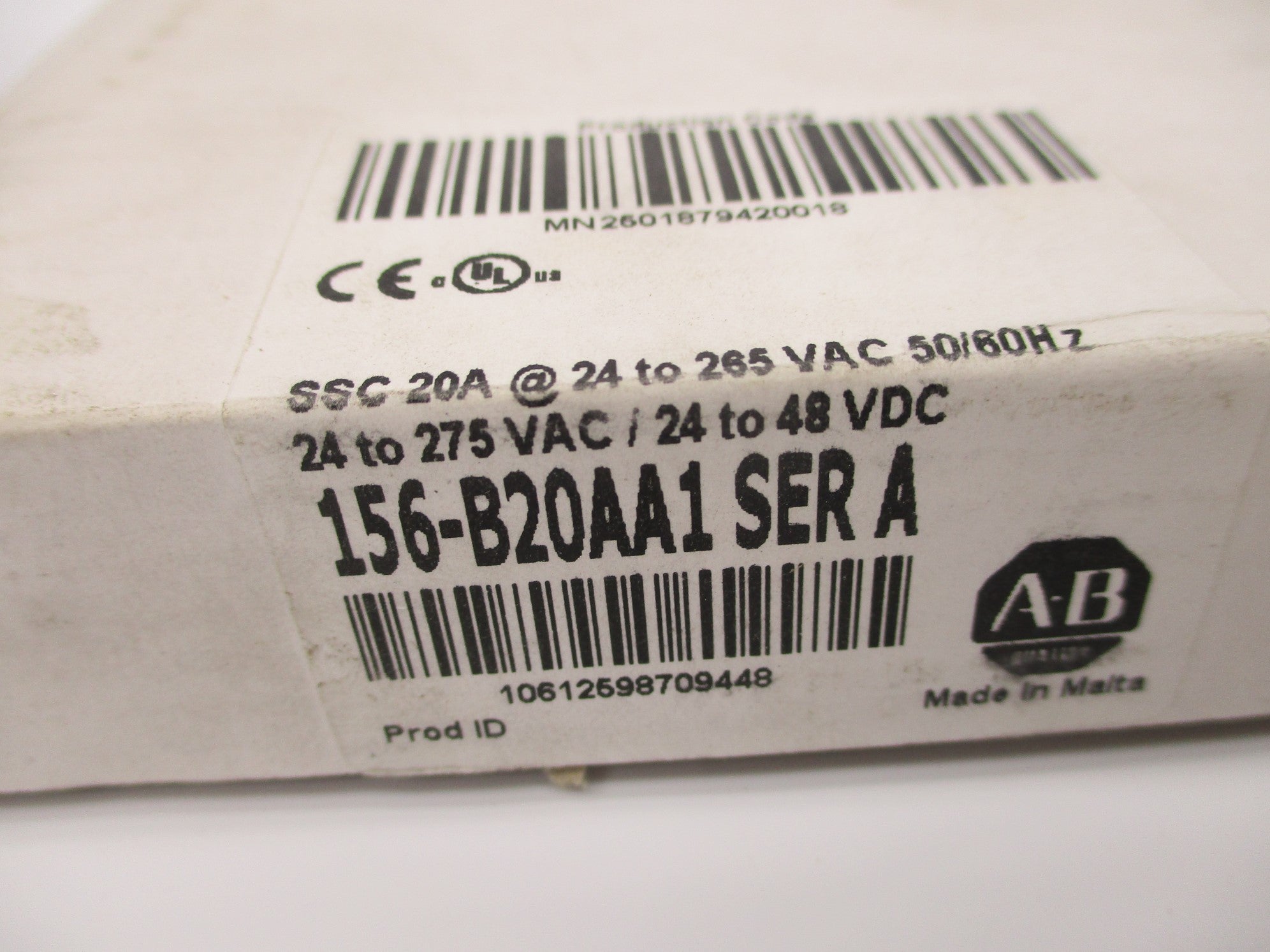 ALLEN BRADLEY 156-B20AA1 SER. A 24-275VAC 20A (WH) NSMP