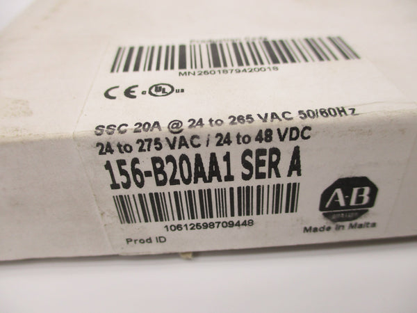 ALLEN BRADLEY 156-B20AA1 SER. A 24-275VAC 20A (WH) NSMP