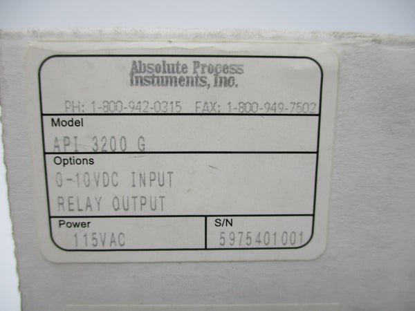 ABSOLUTE PROCESS INSTRUMENTS API3200G 115VAC NSMP
